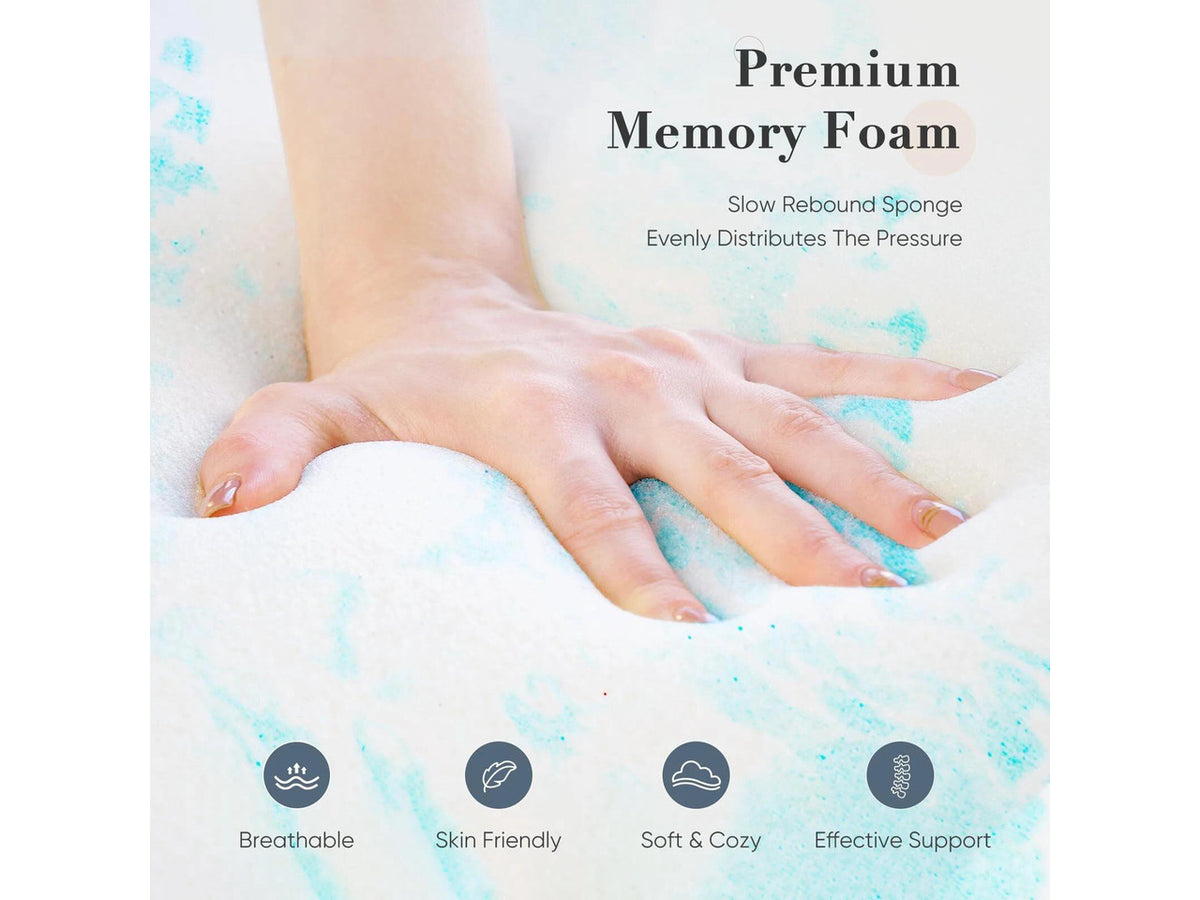 2 Inch Twin Size Memory Foam Mattress Topper Ventilated Mattress Topper Blue