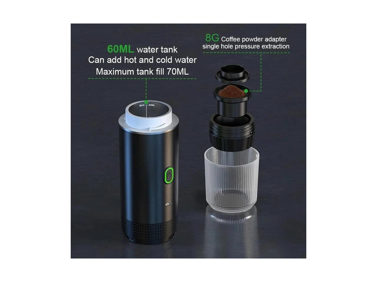 3-in-1 Wireless Electric Portable Espresso Coffee Maker Machine Travel Camping