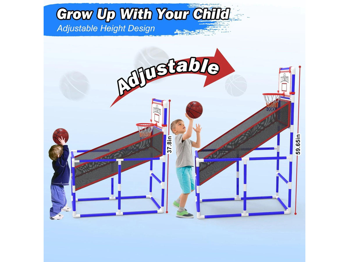 Kids' Basketball Game Set & 2 Balls Basketball Hoop Arcade Kids Indoor Play Toys