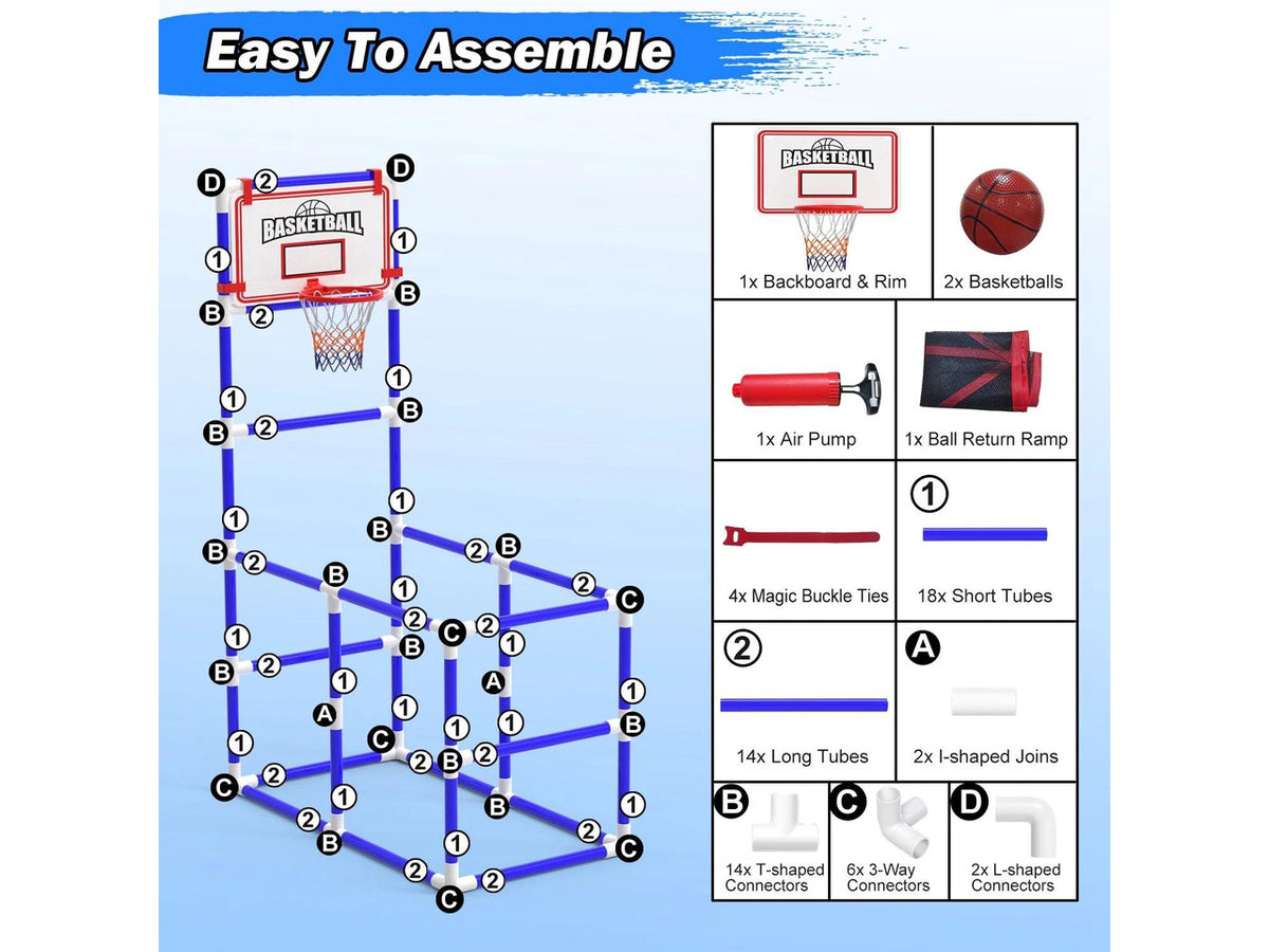 Kids' Basketball Game Set & 2 Balls Basketball Hoop Arcade Kids Indoor Play Toys