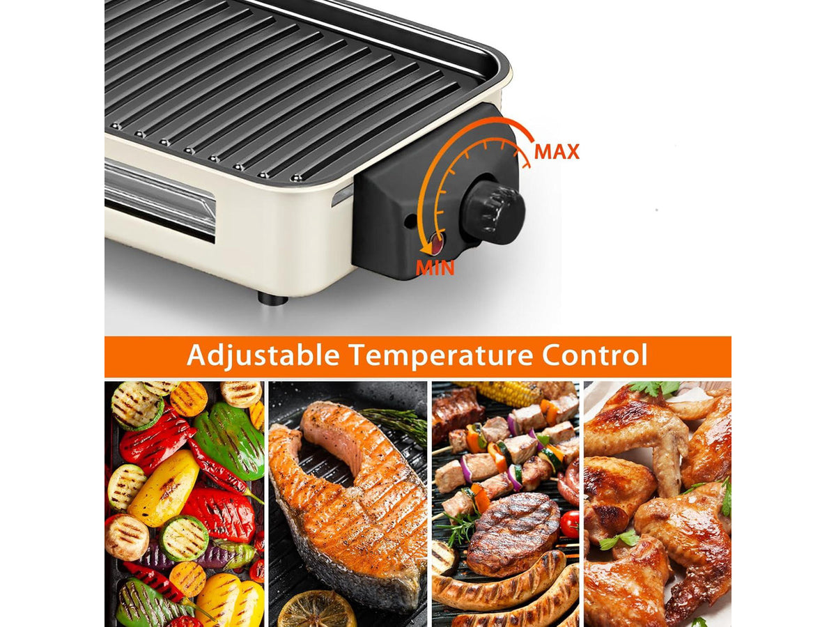 2-in-1 Indoor Smokeless Electric Grill with Raclette Cheese Plates - 1500W Korean BBQ Griddle, 16x9" Nonstick Surface, 3 Raclette Cheese Pans, Dishwasher Safe for Family, Party, Kitchen Use