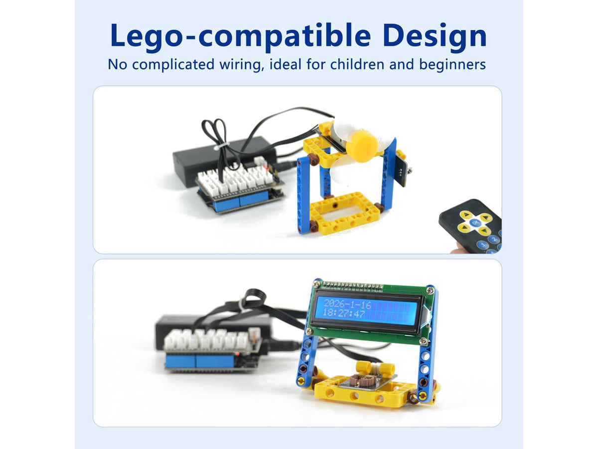 26 in 1 Sensor Modules Kit ESP32 Electronics Starter Kit Compatible with Arduino IDE/Scratch/Python ^^ Online Tutorial/Development Board, WiFi & Bluetooth IoT ESP32 Microcontroller, Beginners En