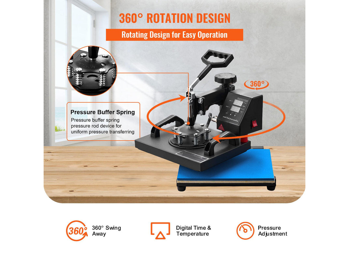 Heat Press, 12x10Inch T-Shirt Press Machine, T-shirt Press Heat Press 30x23cm Printing Machine Heat Transfer Sublimation Machine for T-shirts