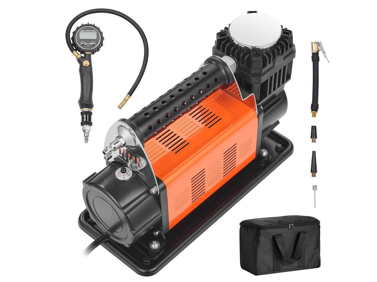 12V Heavy Duty Air Compressor - with Digital Pressure Gauge Tire Inflator Kit, 7.06 CFM Portable Tire Inflator, 150PSI Offroad Air Pump with Adapters for Trucks Car SUV 4 x 4 Vehicle RV