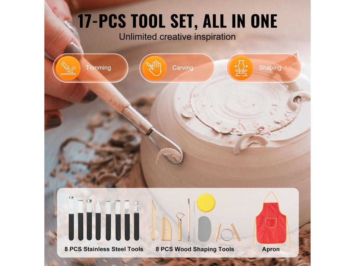 Pottery Wheel, 11 inch Pottery Forming Machine, 450W Electric Wheel for Pottery with Foot Pedal and LCD Touch Screen, Direct Drive Ceramic Wheel with 3 Support Legs for DIY Art Craft, White