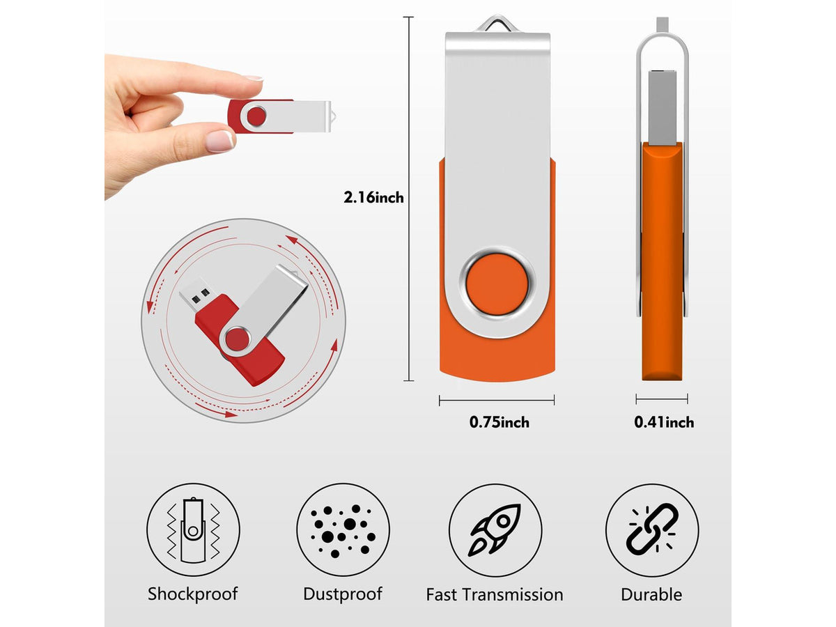 AreTop 256MB USB Flash Drive 20 Pack, Premium USB 2.0 Bulk Flash Drive Pack Memory Stick Thumb Drive Bulk Jump Drive Pendrive (20PCS 256MB, Mix Colors)