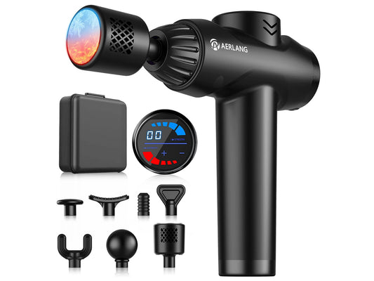 Massage Gun with Heat and Cold,Massage Gun Massage Gun Deep Tissue | Back Massager for Pain Relief,Percussion Muscle Massager,Handheld Messager with 7Heads&Silent 20speeds Smart LCD