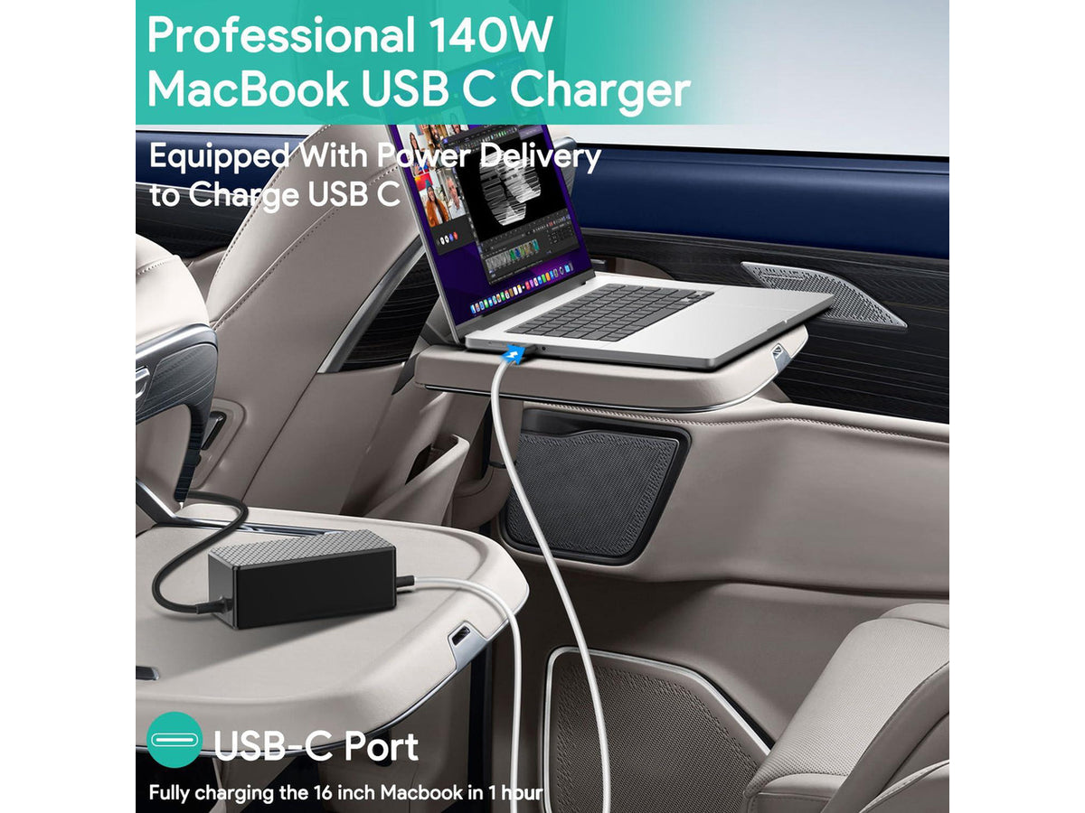 140W 135W 130W 100W 95W 90W USB-C Laptop Car Charger PD3.1 12V-24V DC Adapter for MacBook Pro 16" /MacBook Air,Dell XPS/Latitude/Precision/Chromebook,Lenovo,HP,Asus,Toshiba/Steam Deck/Tablet/Phone