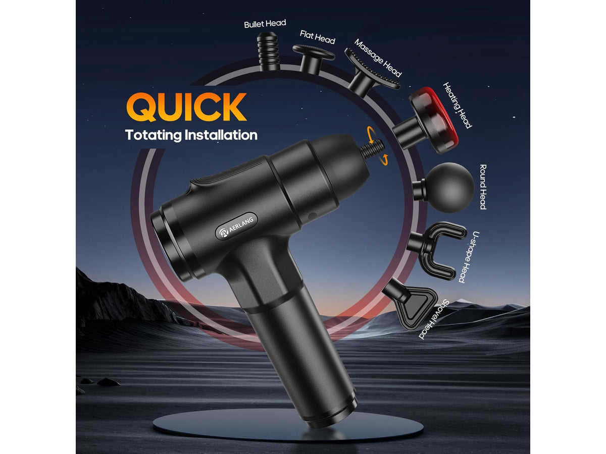 Massage Gun with Heat Massager Deep Tissue Muscle Massager Gifts for Men | Back Massager for Pain Relief Percussion Handheld Massager FSA Eligible HSA Birthday Gifts for Him Silent Carrying case