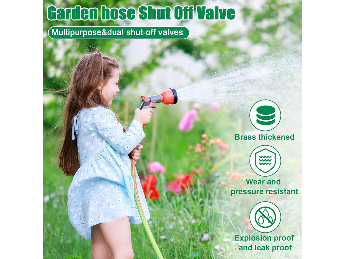 10 Pack Garden Hose Shut off Valve Heavy Duty 3/4 Inch Solid Garden Brass Water Hose Connector with Extra Rubber Washers
