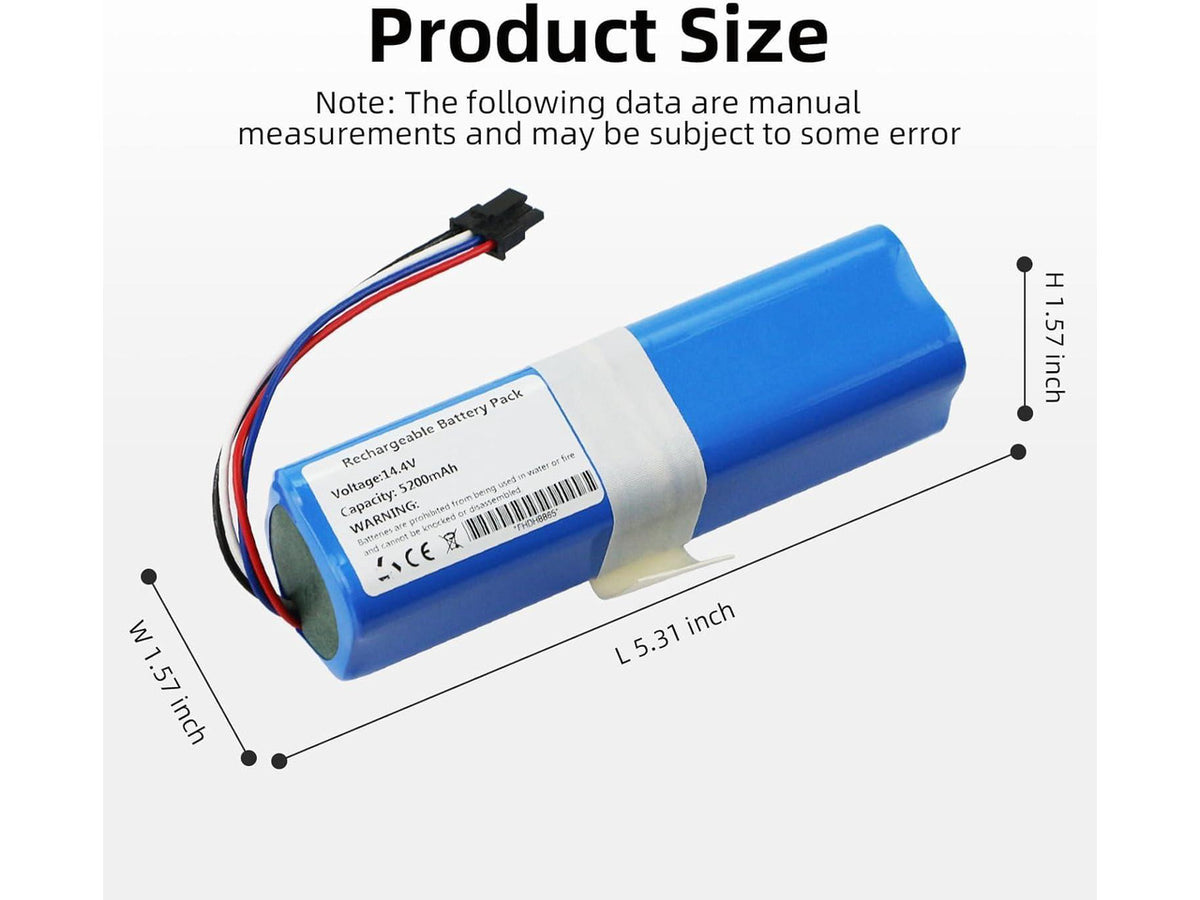 5200mAh Rechargable Vacuum Cleaner Battery for Dreame D9 Pro D9 MAX D10 D10s Plus L10 L10s L10 ro Plus F9 Z10 Pro RLS5-BL0 RLS5-WH0 RVS5-WH0 RL55L P2008-4S2P-MMBK Robot Vacuum Cleaner