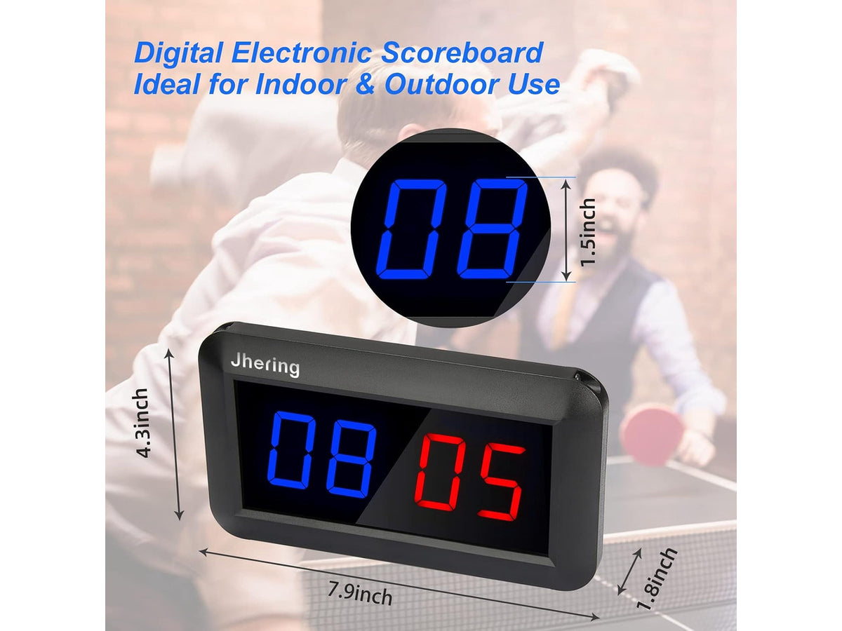Portable Electronic Scoreboard with Remote Digital Score Keeper for Basketball, Ping Pong & Volleyball