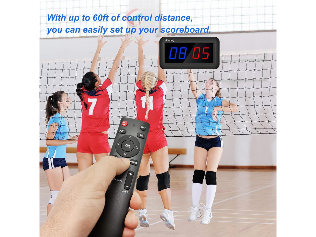Portable Electronic Scoreboard with Remote Digital Score Keeper for Basketball, Ping Pong & Volleyball