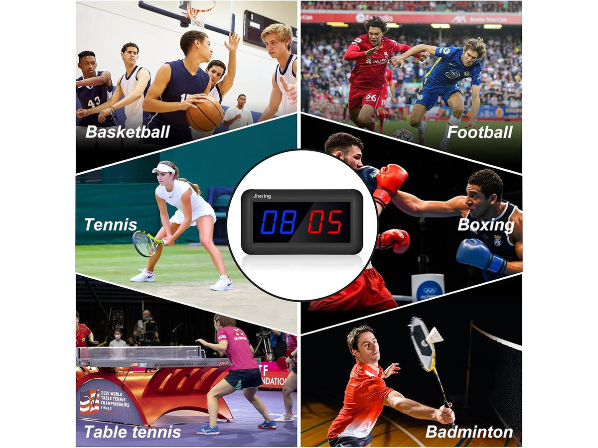 Portable Electronic Scoreboard with Remote Digital Score Keeper for Basketball, Ping Pong & Volleyball