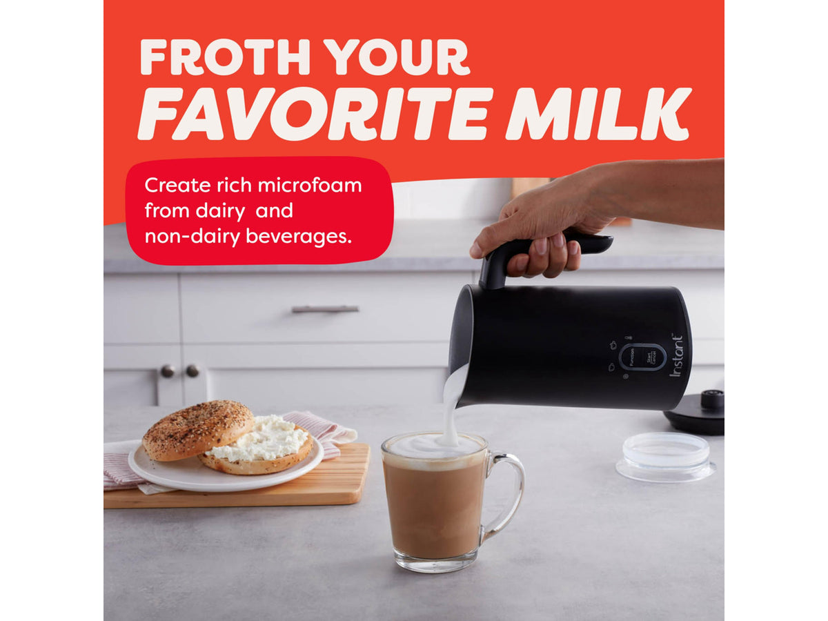 4-in-1 Milk Frother, 10 oz, Black | Makes hot and cold foam, steams milk and warms milk, for lattes, cappuccinos and macchiatos, with 500 watts of power.