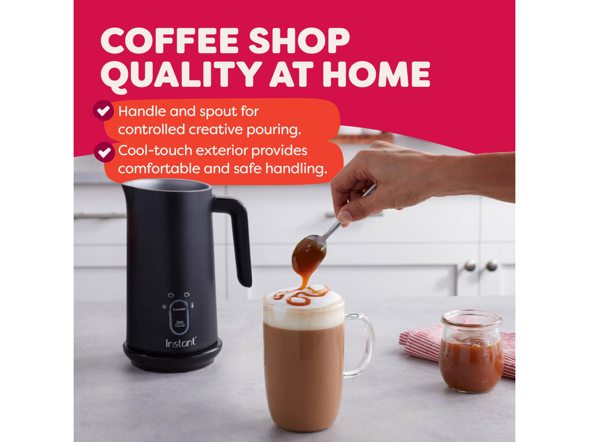 4-in-1 Milk Frother, 10 oz, Black | Makes hot and cold foam, steams milk and warms milk, for lattes, cappuccinos and macchiatos, with 500 watts of power.