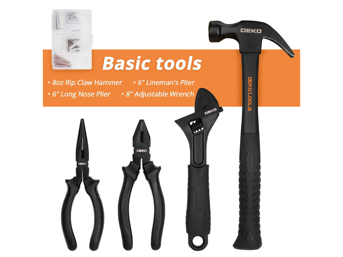 218-Piece General Household Hand Tool kit, Professional Auto Repair Tool Set for Homeowner, General Household Hand Tool Set with Plier, Screwdriver Set, Socket Set, with Portable Storage Case