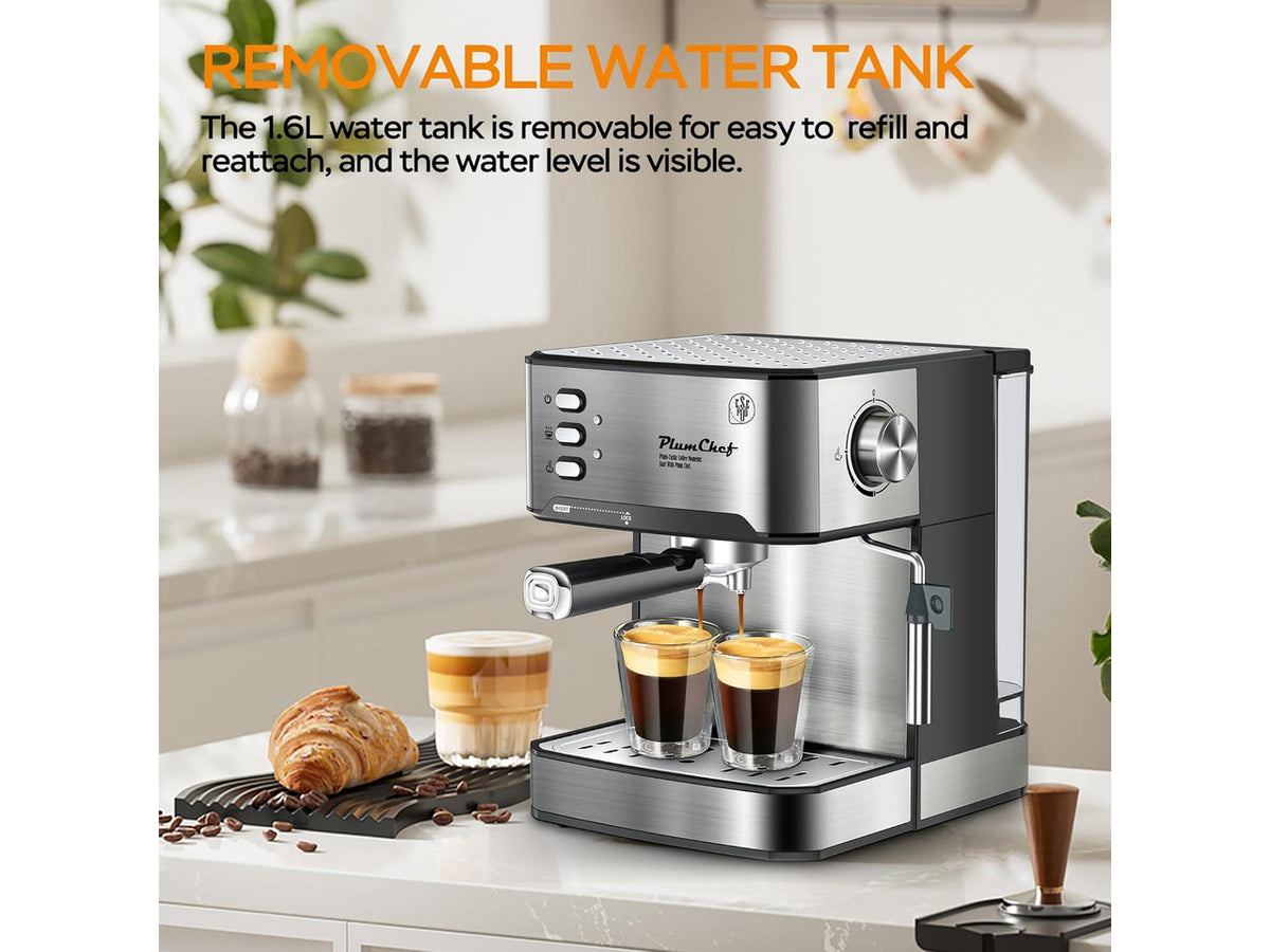 20 Bar Professional Espresso Machine with Milk Frother, Single & Double Shot, ESE Pod Compatible, Removable Water Tank for Cappuccino, Latte, & Macchiato Home Barista Edition