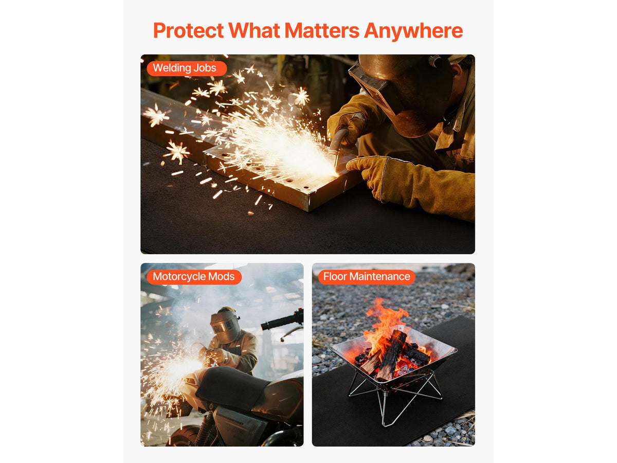 Carbon Felt Welding Blanket, 40" x 40" Flame Retardant Welding Blanket, Up to 1800°F Heat Resistant Safety Protection Blanket, 3.5mm Thickened Carbon Fiber Fireproof Insulation Mat Pad