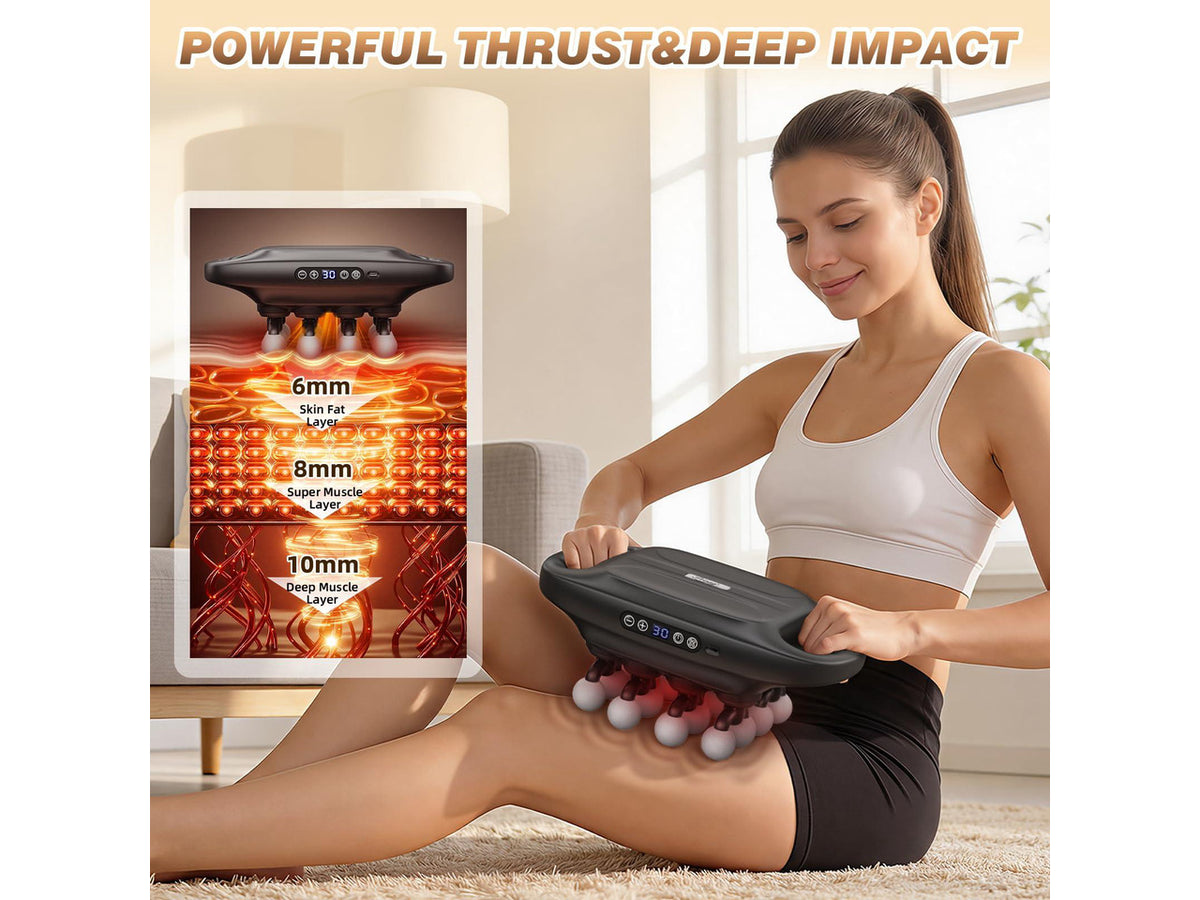 16 Head Deep Tissue Massage Gun, Percussion Muscle Massager with 3 Modes & 30 Intensities, Ultra-Quiet Massage Gun for Back,Shoulders, Legs, Foot, Muscle Pain Relief, Ideal Gift for Men Women
