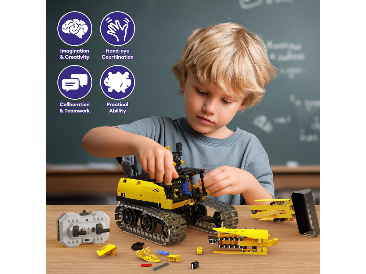 5 in 1 Building Toys STEM Robotics Kit, 430 PCS Blocks RC Robot Erector Sets, APP & Remote Control Excavator Science Kits for Kids Age 6 7 8 9 10 11 12-14, DIY Educational Gift for Boys & Girls