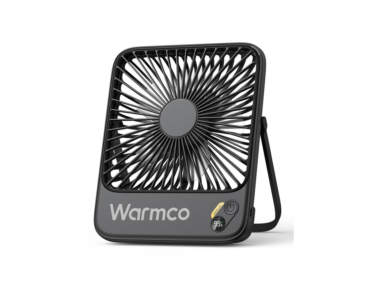 10000mAh Portable Travel Fan 7-inch, Max 24H Runtime, Ultra-thin Quiet Rechargeable Battery Operated Desk Fan with Digital Display for Camping, Office, Bedroom, Cruise Essentials