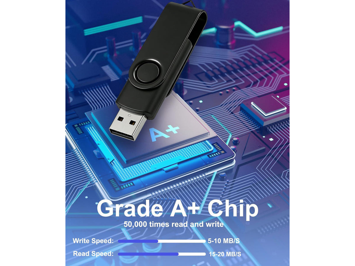 4GB USB Flash Drive 20 Pack Nicepicten Bulk USB 2.0 Thumb Drive FAT32 Flash Drives Multipack Swivel Jump Zip Drive USB Memory Stick with Label & Lanyards (4GB Black)