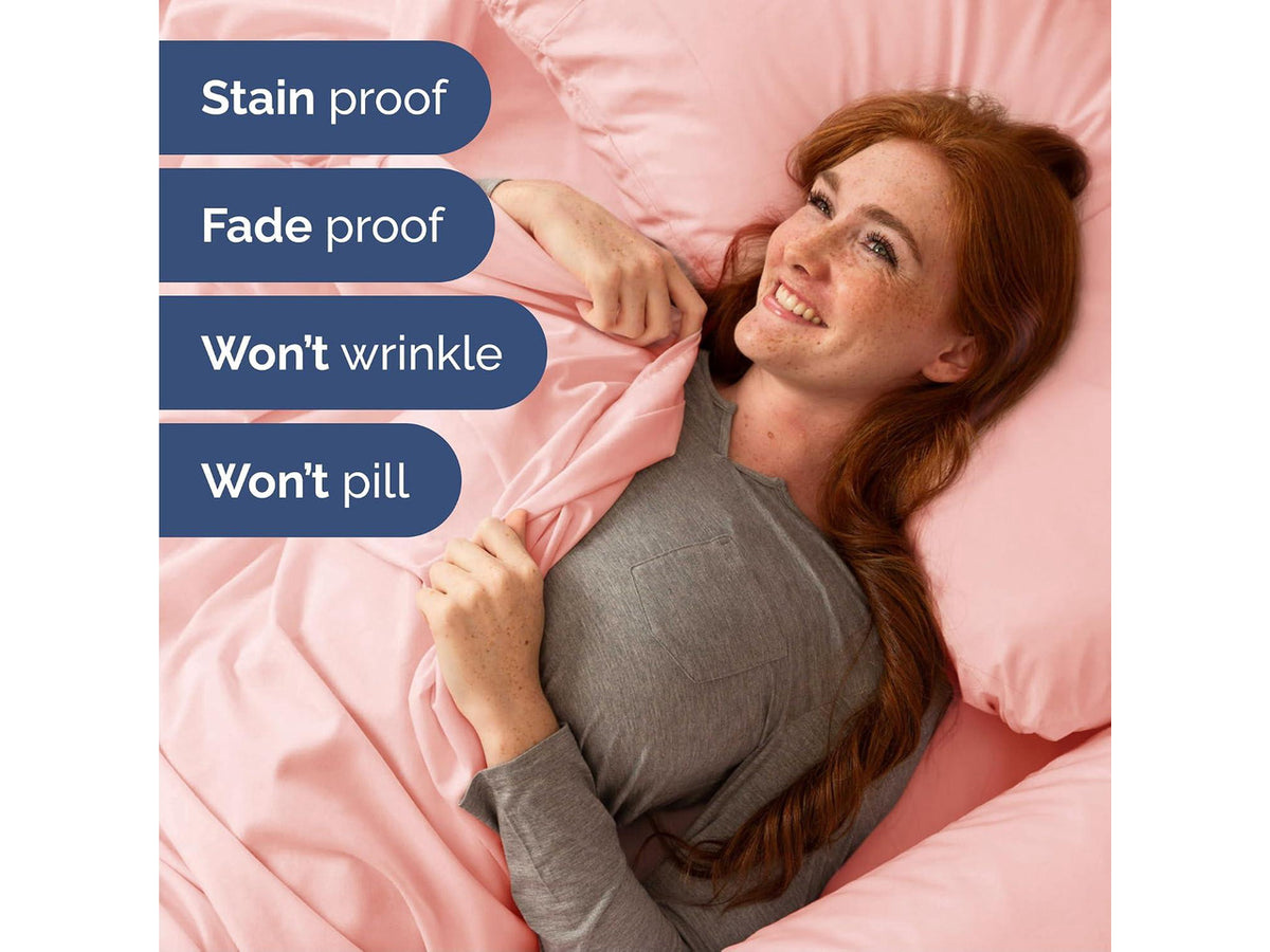 Cal King 6 Piece Sheet Set - Comfy Breathable & Cooling - Ultra Soft Hotel Luxury Bedding Set w/ 8-16 Inch Deep Pockets - 1 Flat & 1 Fitted Sheet & 4 Pillowcases - Wrinkle Free & Easy Care - Baby Pink