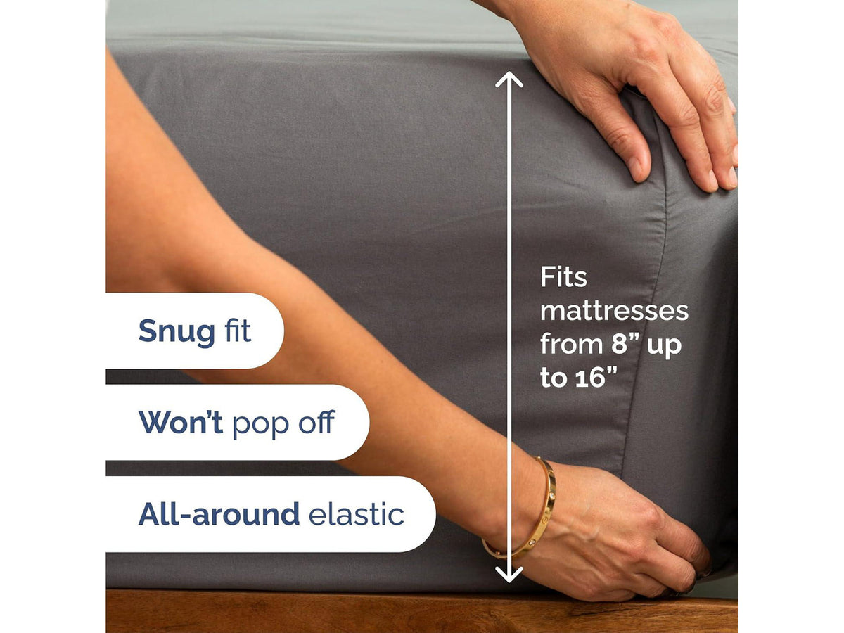 Cal King 6 Piece Sheet Set - Comfy Breathable & Cooling - Ultra Soft Hotel Luxury Bedding Set w/ 8-16 Inch Deep Pockets - 1 Flat & 1 Fitted Sheet & 4 Pillowcases - Wrinkle Free & Easy Care - Dark Grey