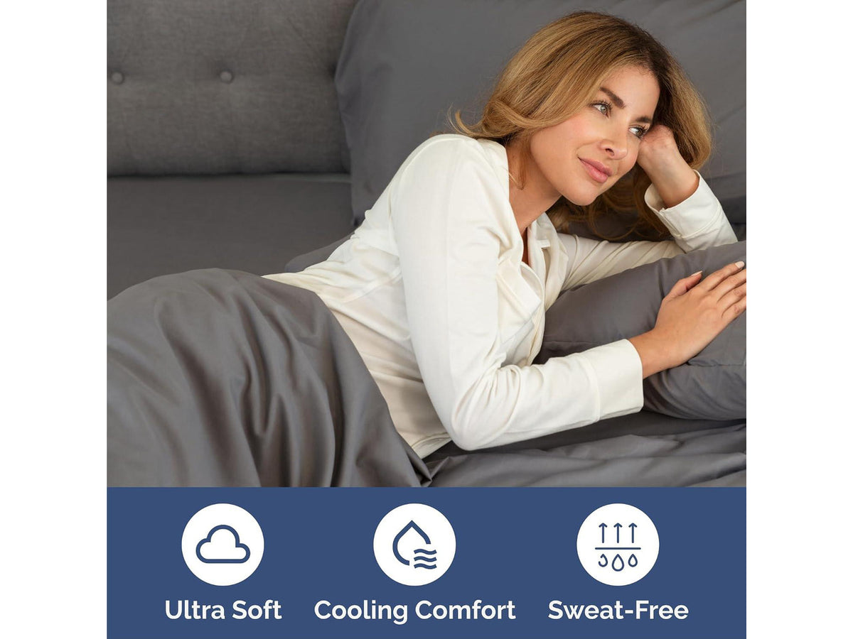 Cal King 6 Piece Sheet Set - Comfy Breathable & Cooling - Ultra Soft Hotel Luxury Bedding Set w/ 8-16 Inch Deep Pockets - 1 Flat & 1 Fitted Sheet & 4 Pillowcases - Wrinkle Free & Easy Care - Dark Grey