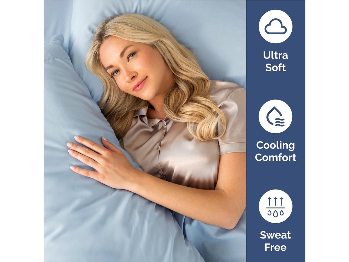 Cal King 6 Piece Sheet Set - Comfy Breathable & Cooling - Ultra-Soft Hotel Luxury Bedding Set w/ 8-16 Inch Deep Pockets - 1 Flat & 1 Fitted Sheet & 4 Pillowcases - Wrinkle Free & Easy Care - Sky Blue