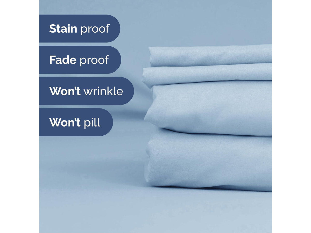 Cal King 6 Piece Sheet Set - Comfy Breathable & Cooling - Ultra-Soft Hotel Luxury Bedding Set w/ 8-16 Inch Deep Pockets - 1 Flat & 1 Fitted Sheet & 4 Pillowcases - Wrinkle Free & Easy Care - Sky Blue