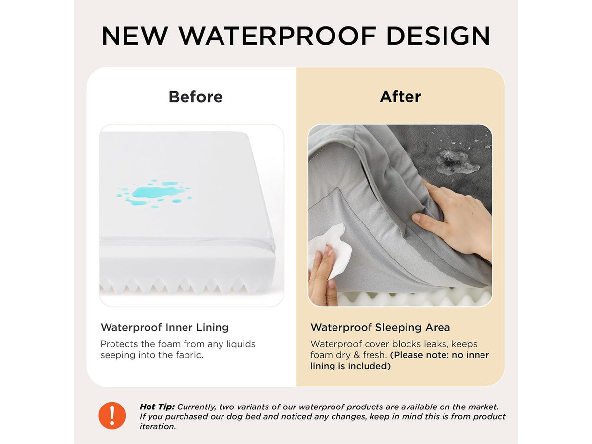 Self Warming Orthopedic Dogs Bed for Small Dogs - Washable Small Dog Bed Waterproof, Comfort Pet Couch with Removable Cover, Pets Sofa with Nonskid Bottom, Brown, Non-Electric