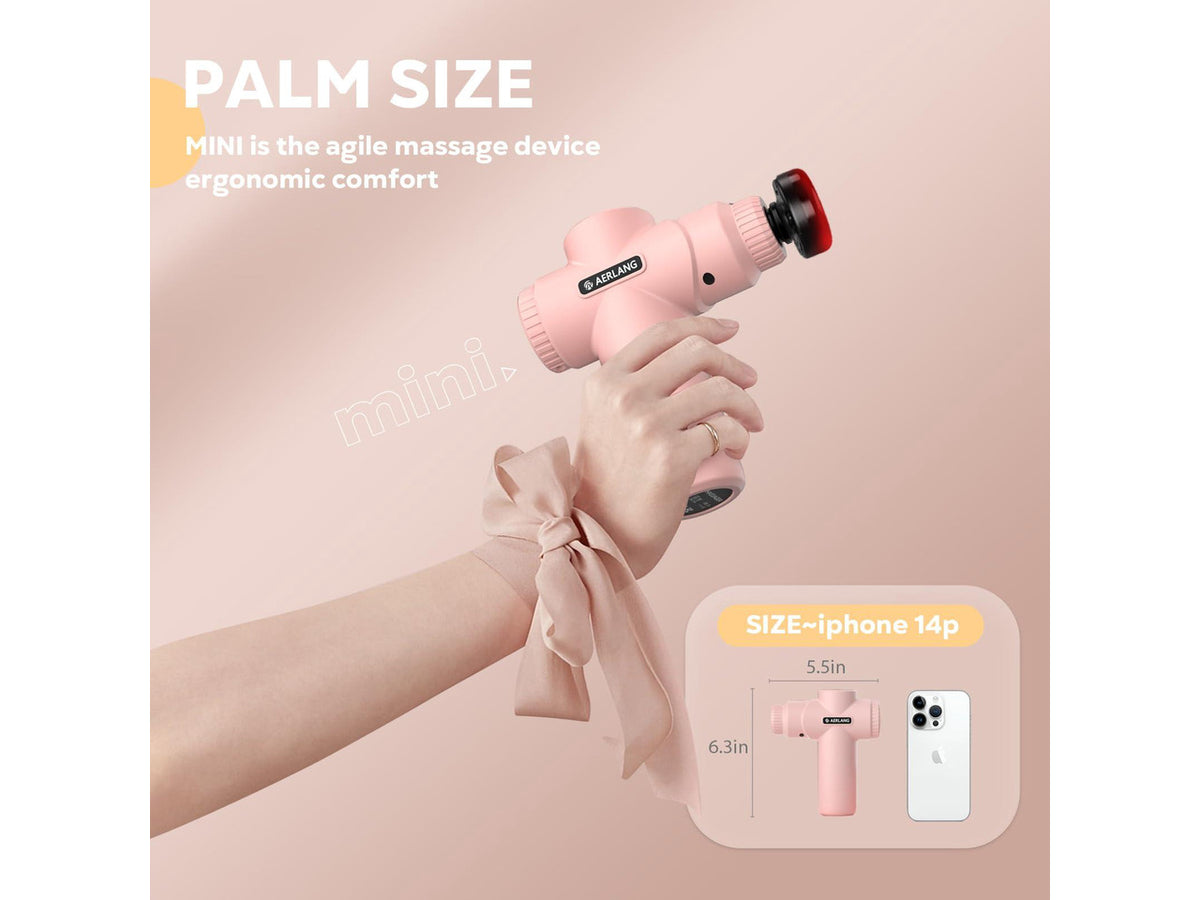 Birthday Gifts for Women Massage Gun with Heat deep Tissue Pink | Mini Portable Travel Massager Percussion Muscle Back Massage Gun Pain Relief Body Handheld Massage tools Carrying Case LED