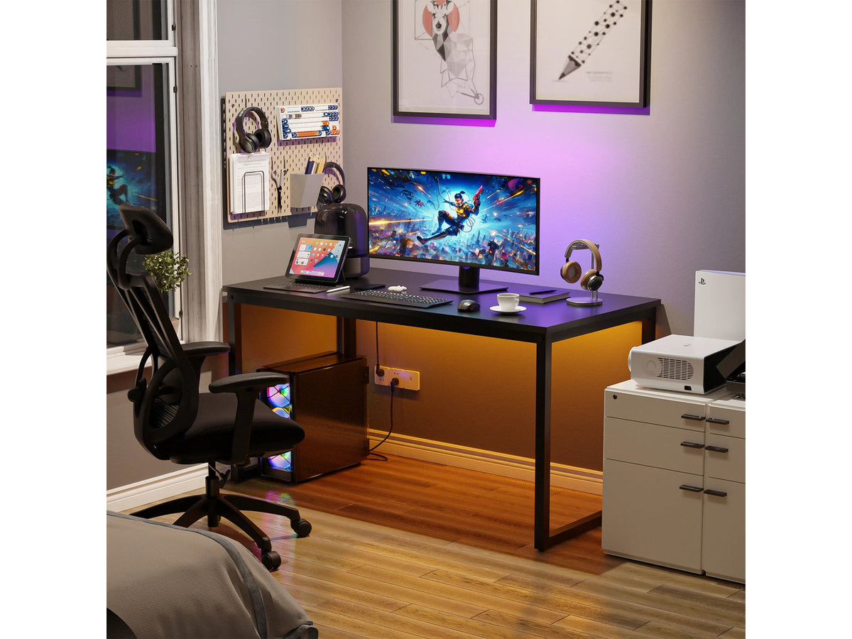 47" Computer Writing Desk Modern Study Office PC Laptop Desk Corner Table Black