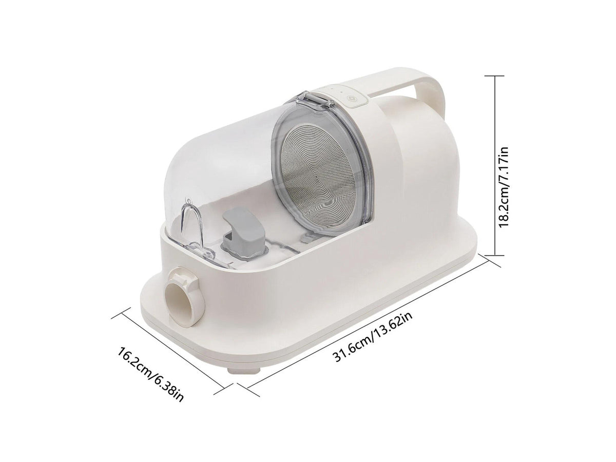 3-in-1 Pet Grooming Vacuum Trimmer 350W Suction 11800Pa With Combs White
