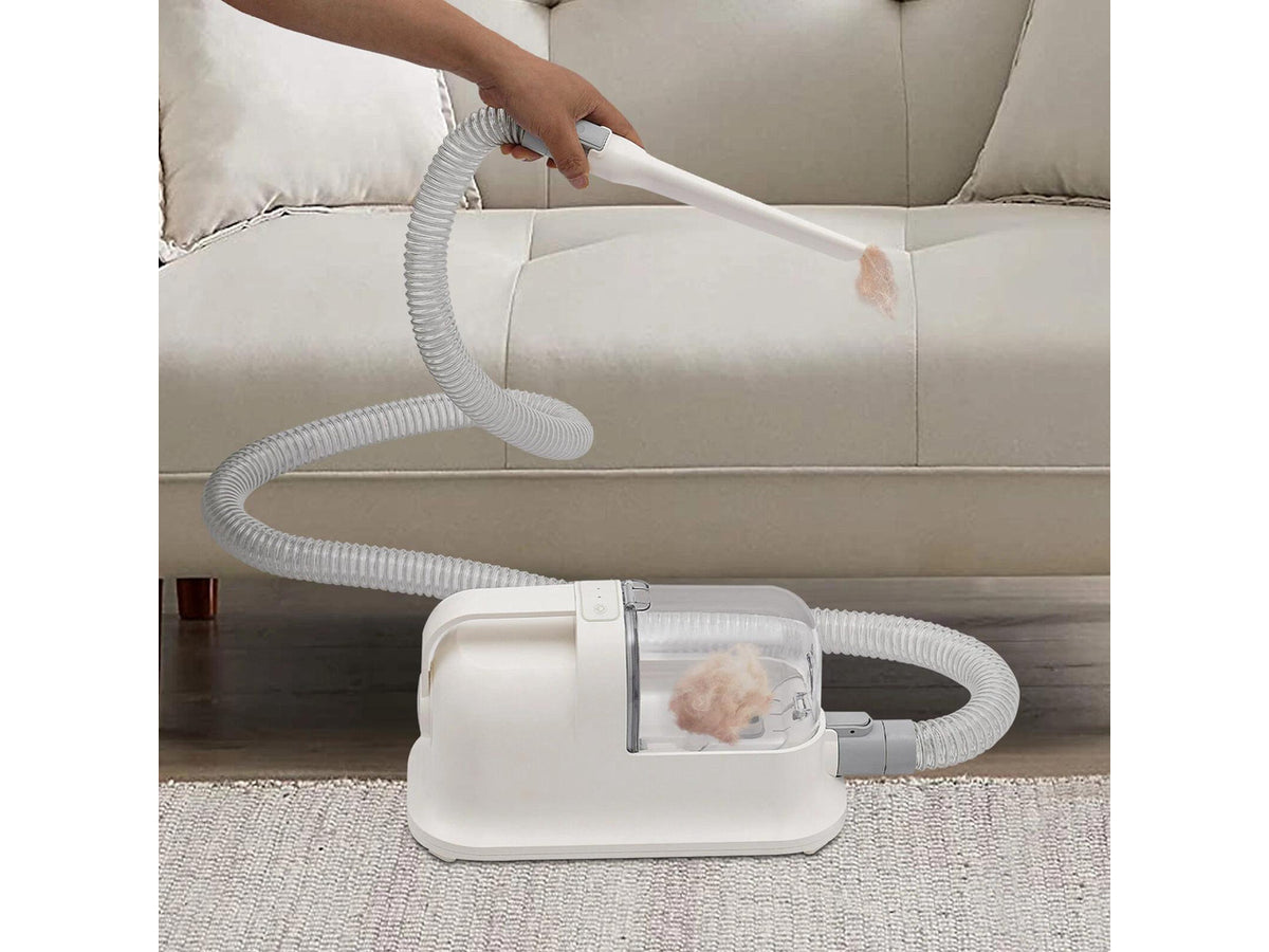 3-in-1 Pet Grooming Vacuum Trimmer 350W Suction 11800Pa With Combs White