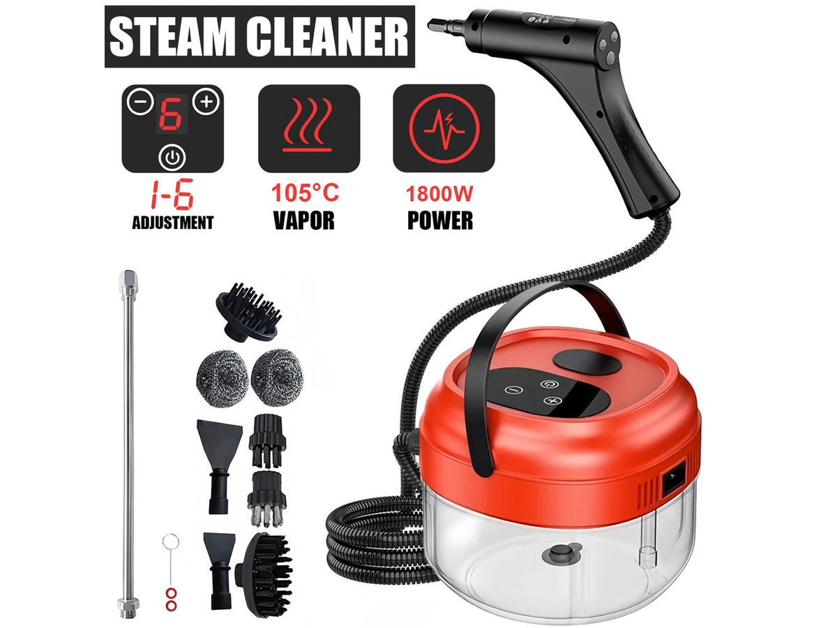 1800W Portable Handheld Steam Cleaner High Pressure Steamer with Accessories