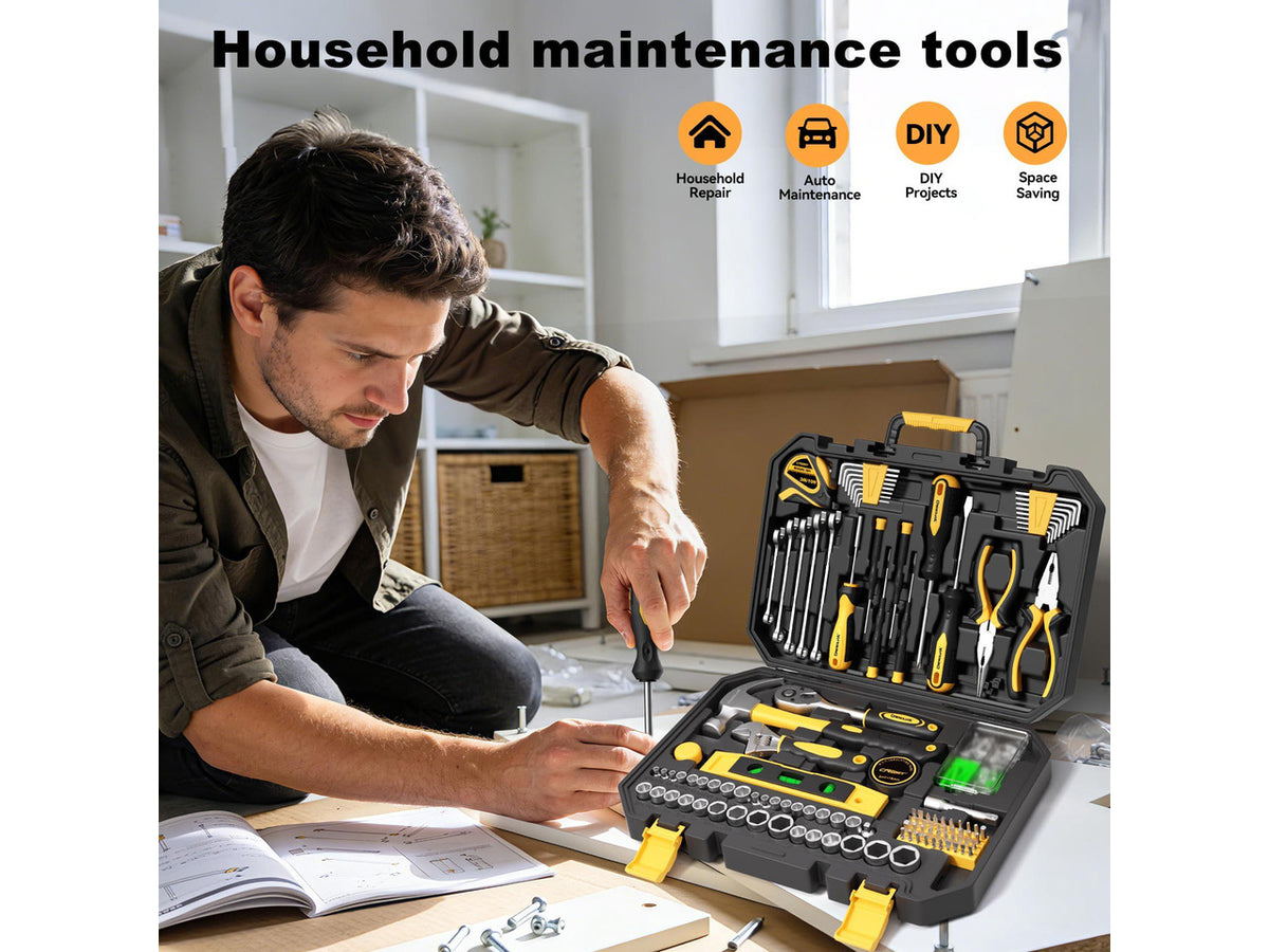 209 Piece Tool Kit for Home Socket Wrench Auto Repair Tool Set,General Household Tool box,Basic Hand Tool Kit,Perfect for Homeowner, Diyer, Handyman