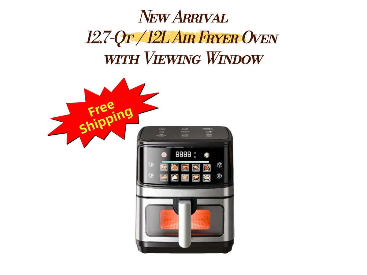 12L Visual Air Fryer, 1400W Digital Air Fryer with Viewing Window, 12 Preset Menus, 360° Hot Air Circulation, Removable Nonstick Basket, Family Size Countertop Air Fryer Aenaeder
