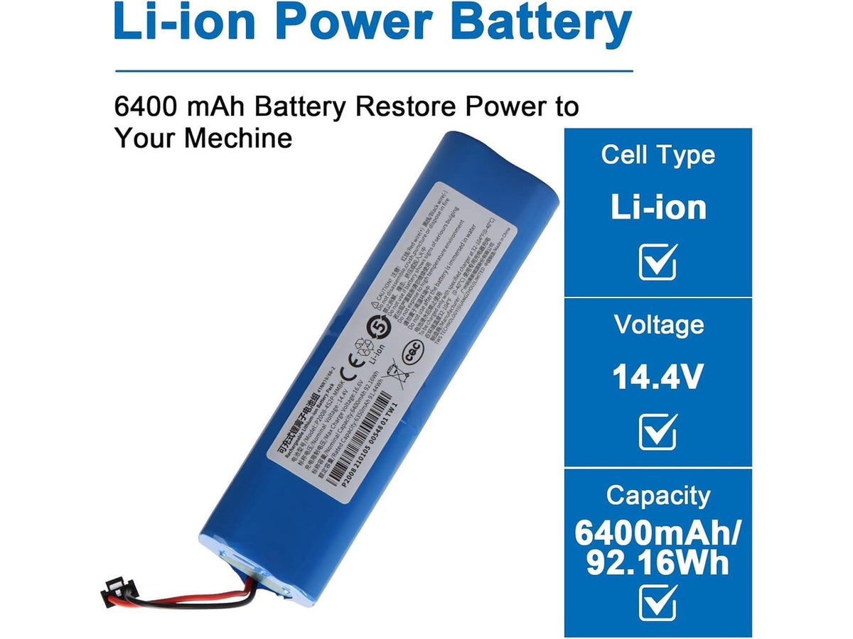14.4V 92.16Wh 6400mAh PA61 Compatible for RoboVac X8,T226X,RoboVac X8 Pro, Pro SES,Hybrid White Robot Vacuum Cleaner