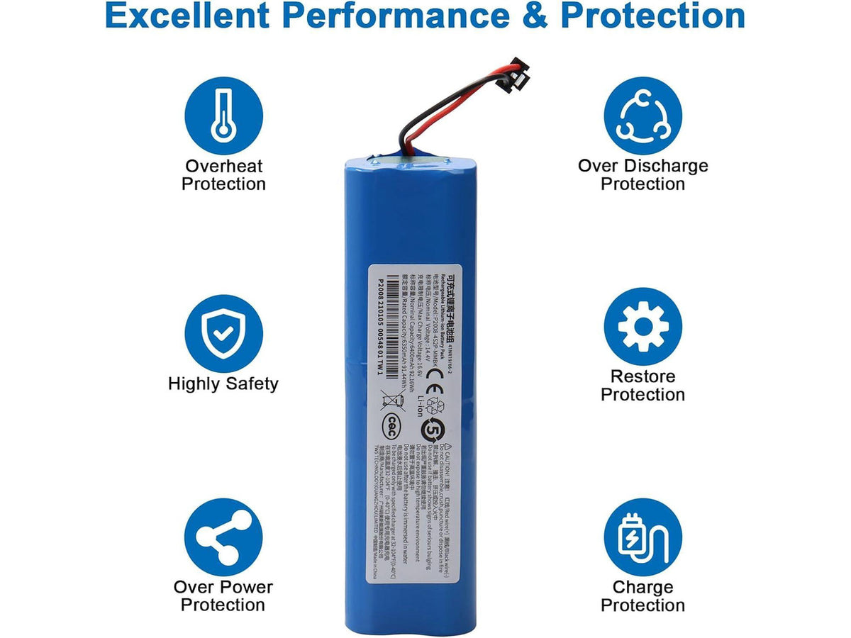 14.4V 92.16Wh 6400mAh PA61 Compatible for RoboVac X8,T226X,RoboVac X8 Pro, Pro SES,Hybrid White Robot Vacuum Cleaner