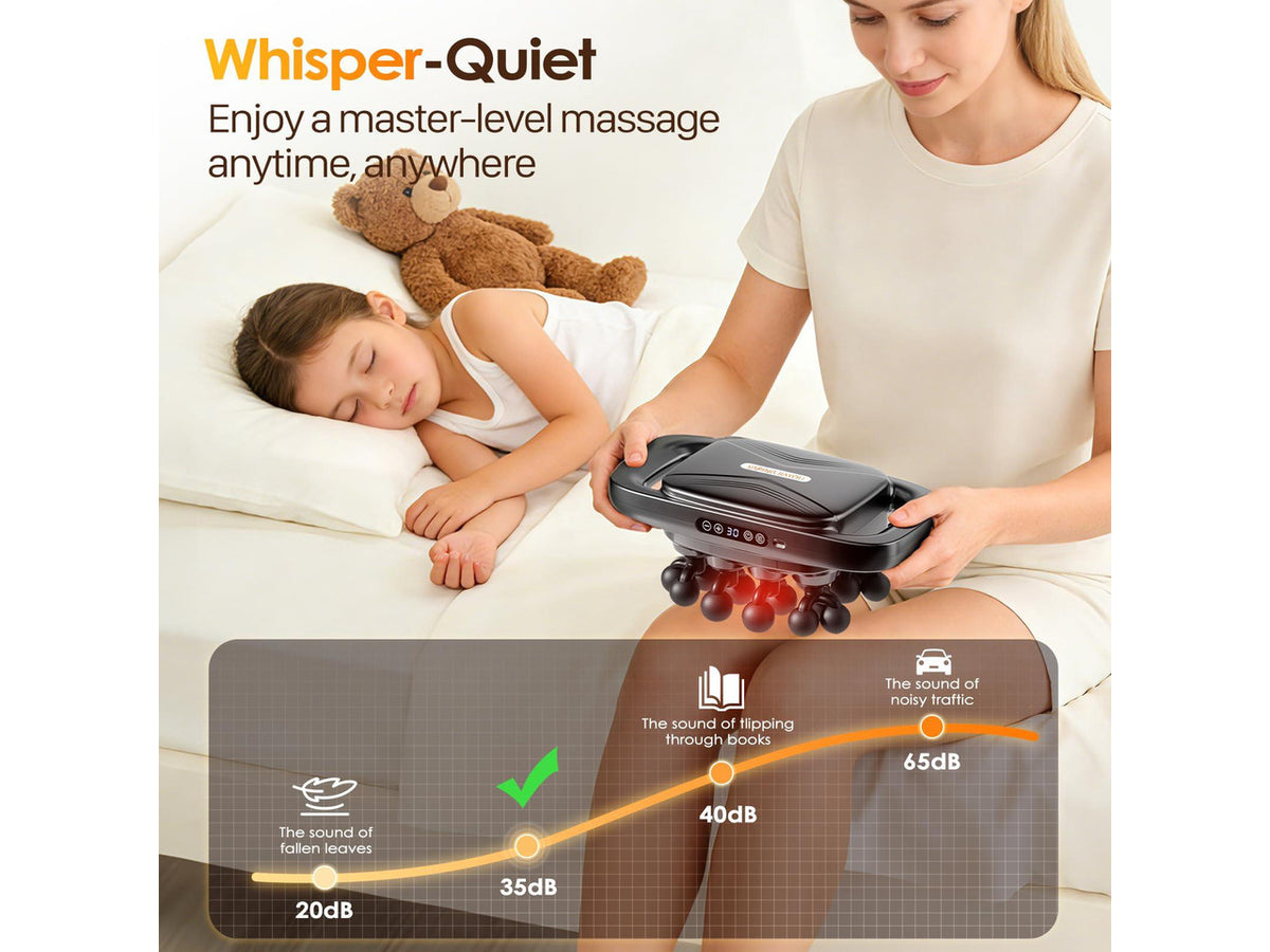 20-Head Massage Gun Set, Deep Tissue Percussion Massager with 3 Modes & 30 Intensities, Muscle Massager Pain Relief Portable Massage Gun for Back/Legs/Waists (Black, 20-Head)