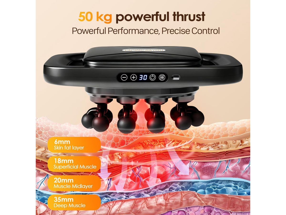 20-Head Massage Gun Set, Deep Tissue Percussion Massager with 3 Modes & 30 Intensities, Muscle Massager Pain Relief Portable Massage Gun for Back/Legs/Waists (Black, 20-Head)