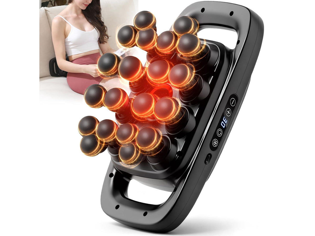 20-Head Massage Gun Set, Deep Tissue Percussion Massager with 3 Modes & 30 Intensities, Muscle Massager Pain Relief Portable Massage Gun for Back/Legs/Waists (Black, 20-Head)
