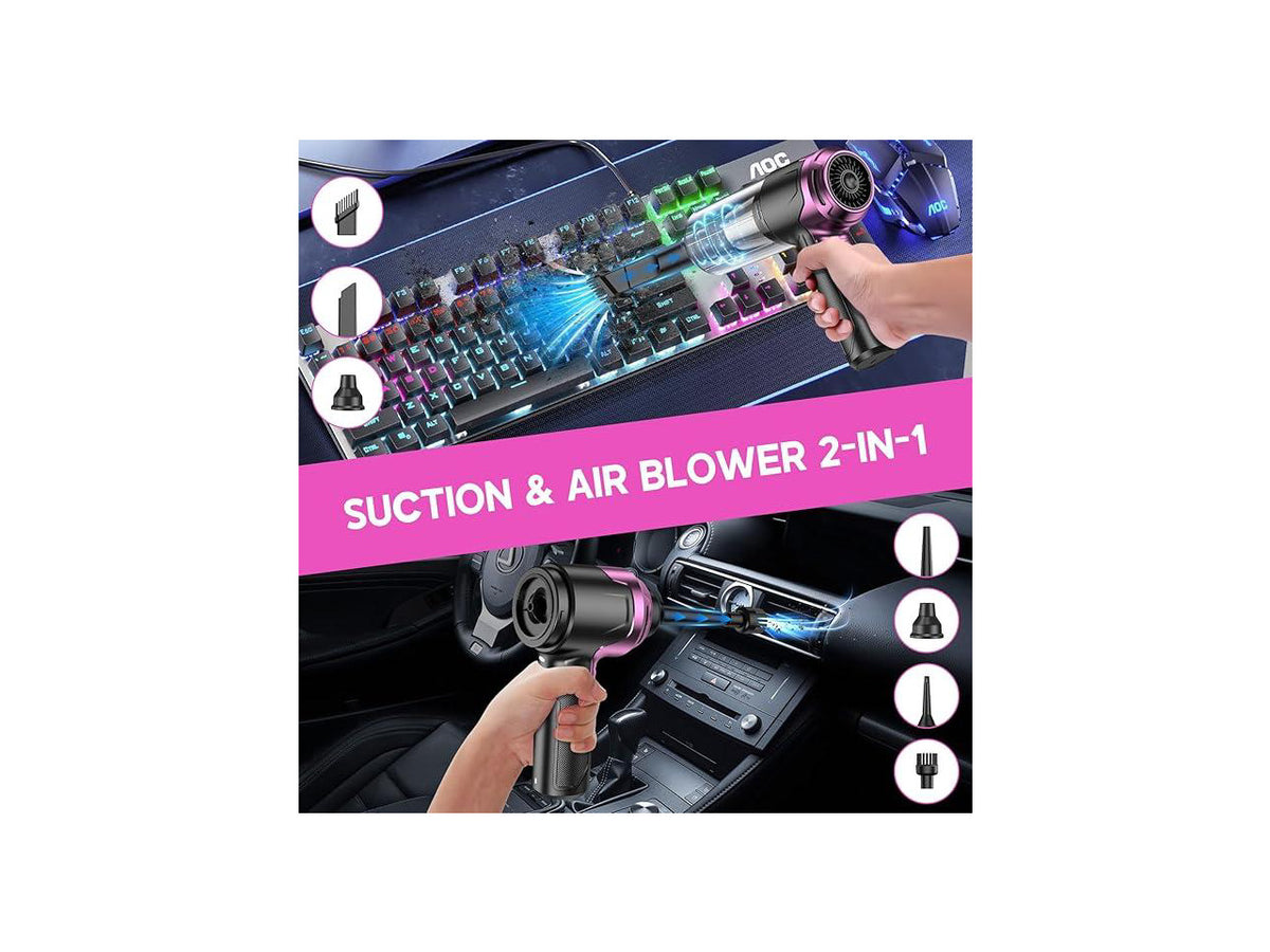 Handheld Car Vacuum Cleaner, 10000PA Vacuum Cleaner & Air Duster, 120W High Power Vacuum Portable Cordless, Hand Held Vacuum Rechargeable with Multi-Nozzles & LED Light for Home, Car, Office