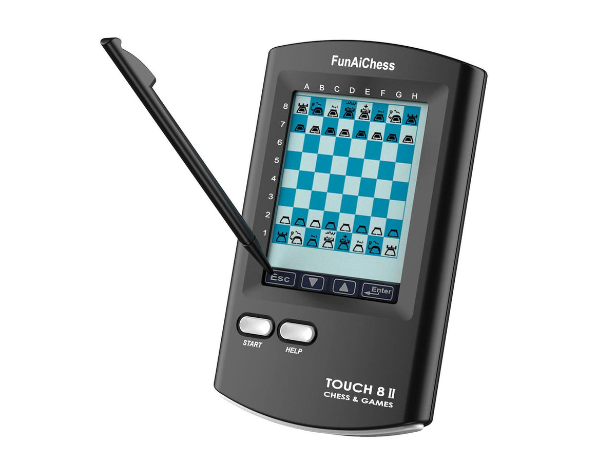 Handheld Electronic Chess Board 8 in 1 Touch Chess Computer Game Portable Electronic Chess Set for Adults, Kids,and Beginners Learn and Travel with Stylus Large LCD Display Gift(Black)
