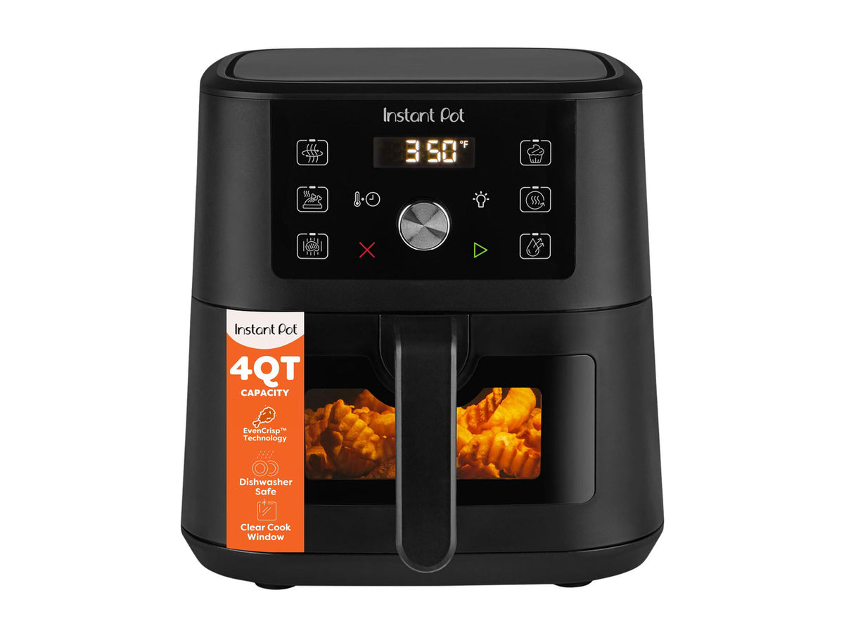 4Qt Vortex 6-in-1 Mini Air Fryer, Custom Program Options, Air Fry, Broil, Roast, Dehydrate, Bake, Reheat, Black, 4 Quarts