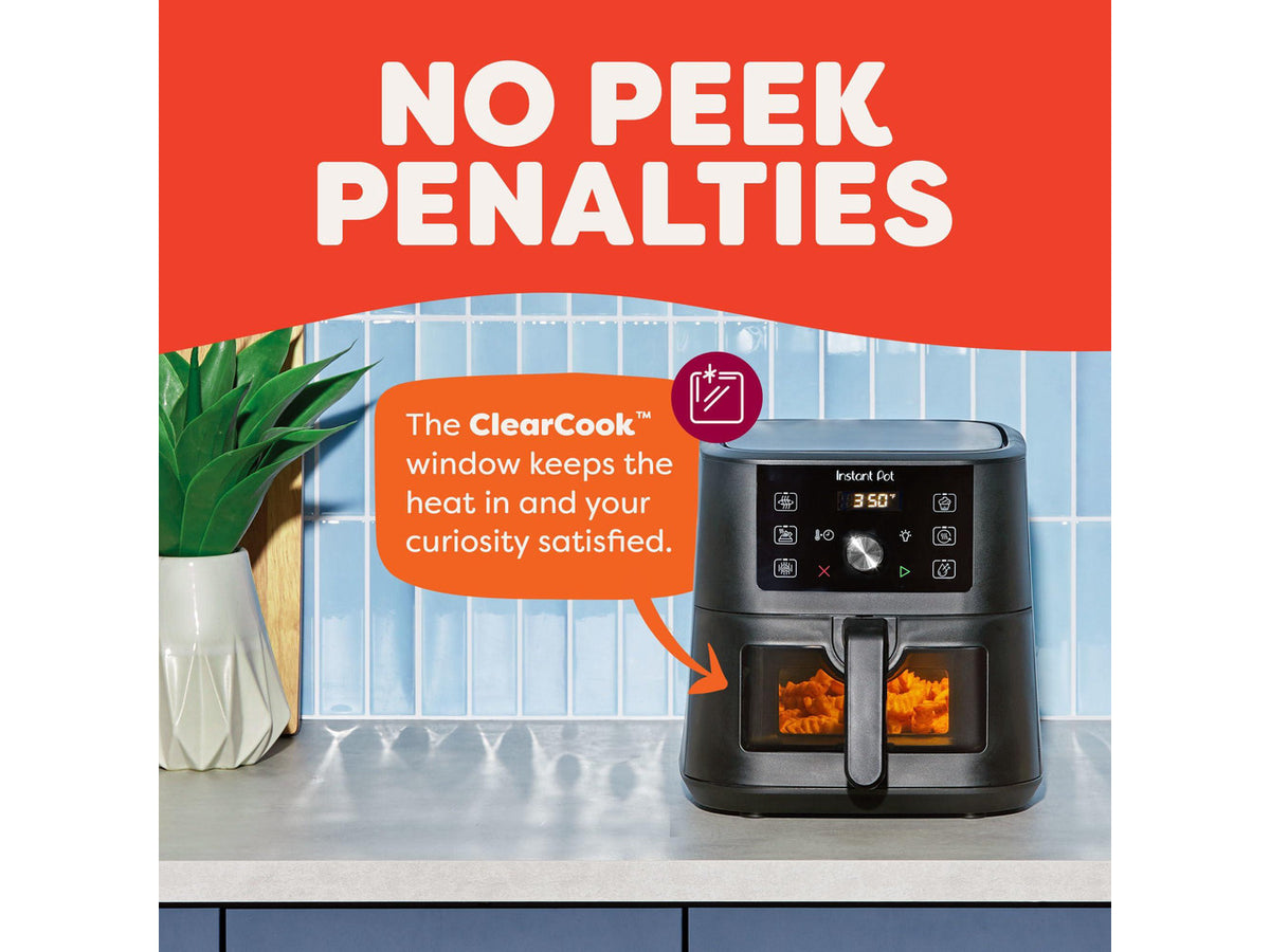 4Qt Vortex 6-in-1 Mini Air Fryer, Custom Program Options, Air Fry, Broil, Roast, Dehydrate, Bake, Reheat, Black, 4 Quarts