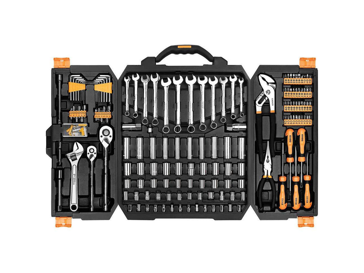 192 Piece Mechanics Tool Set Socket Wrench Set, Plastic Storage Case with Auto Repair Hand Tool Kit Wrench Tool Box Set